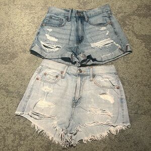Two Aeropostale Jean Shorts - Size 0 - High Rise Shorty & Mom Short styles